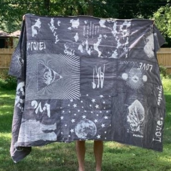 Magnolia Pearl Bob Dylan Blanket Artist Squat Throw Dropcloth 001 Ozzy Patchwork - Picture 4 of 10